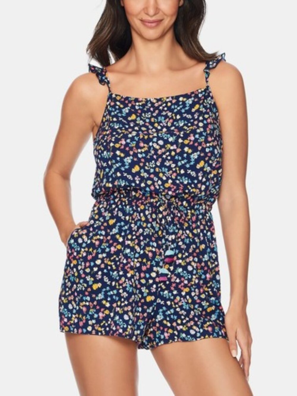 Vera Bradley Womens Wildflower Ditsy Sunny Romper Cover Up